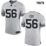 NCAA Ohio State Buckeyes Youth #56 Aaron Cox Gray Nike Football College Jersey CVK8545RM